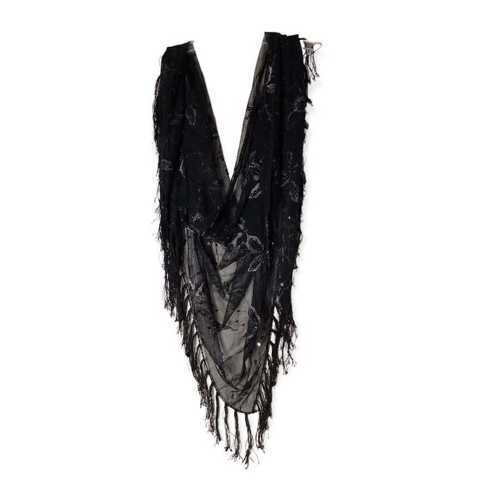Women’s Black Sequin Scarf / Wrap